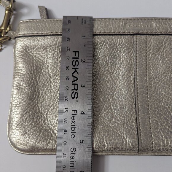 Like new Coach Metallic Champagne Gold Wristlet Clutch - Picture 14 of 16